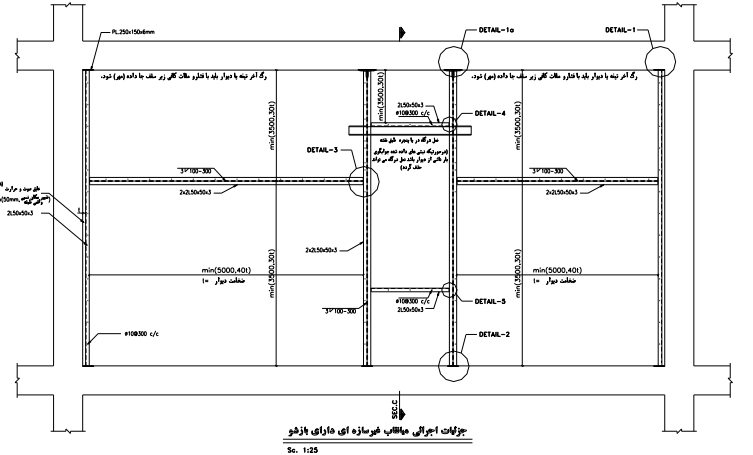 اتصال دیوار به ستون