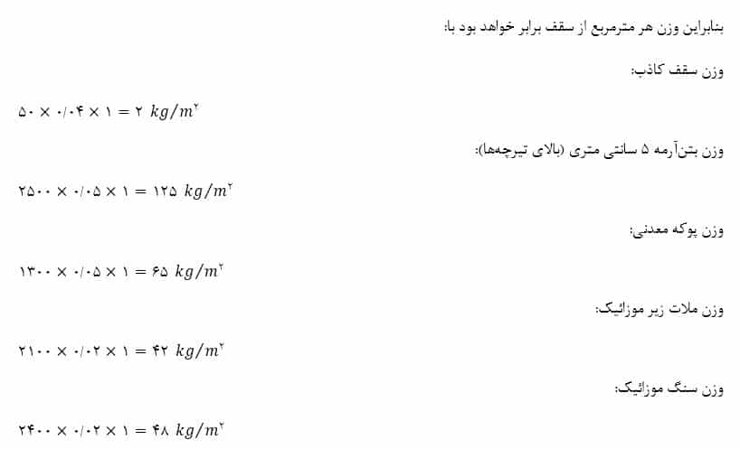 وزن سقف کاذب