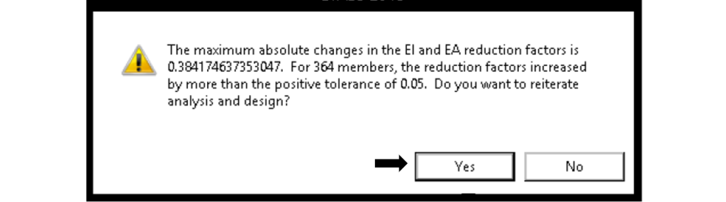 the maximum absolute changes in the EI and EA reduction factors is