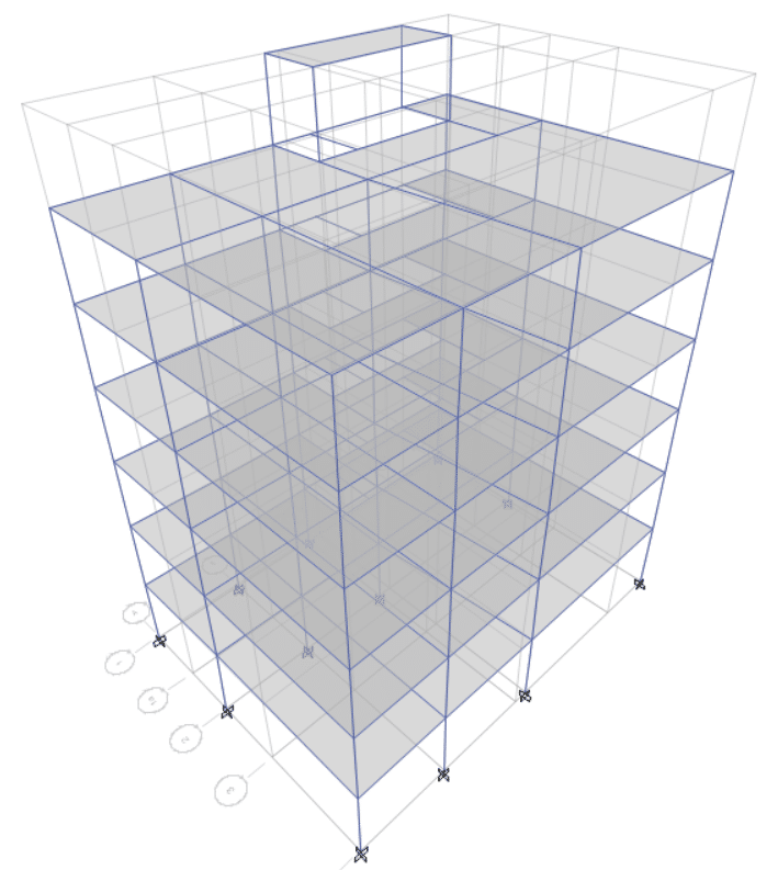 محاسبه دوره تناوب تحلیلی سازه شش طبقه در ایتبس