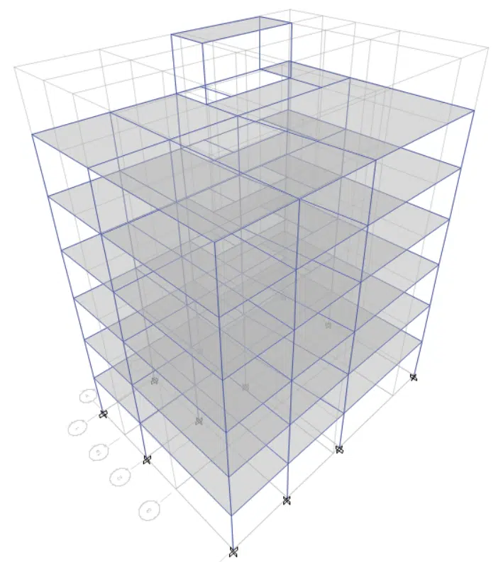 محاسبه دوره تناوب تحلیلی سازه شش طبقه در ایتبس